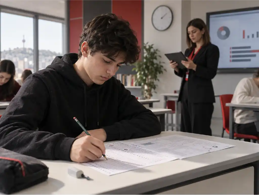 YKS deneme sınavına giren öğrenci ve sonuçları inceleyen akademik danışman